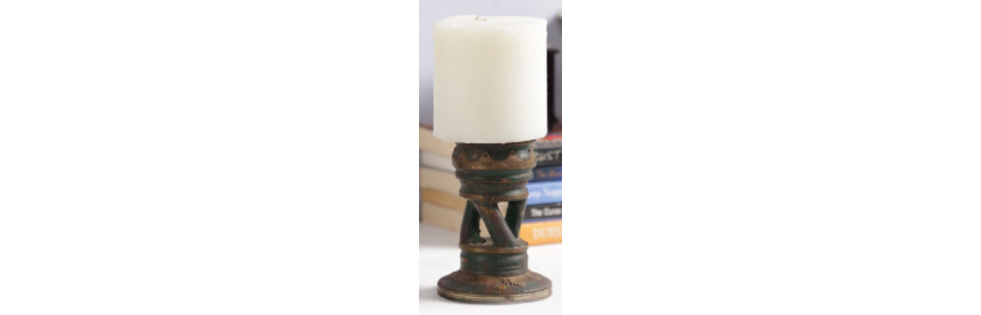 WENGE SPIRAL CANDLE STAND